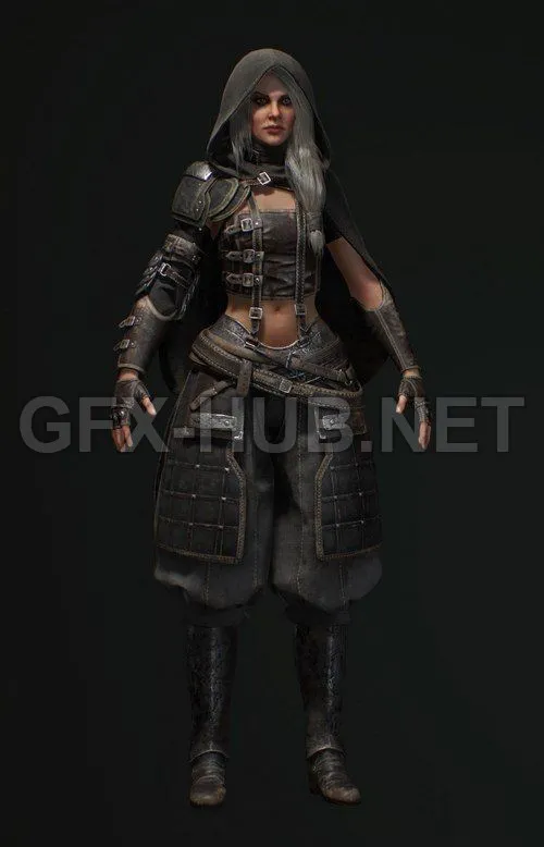 PBR Game 3D Model – Got Assassin Girl