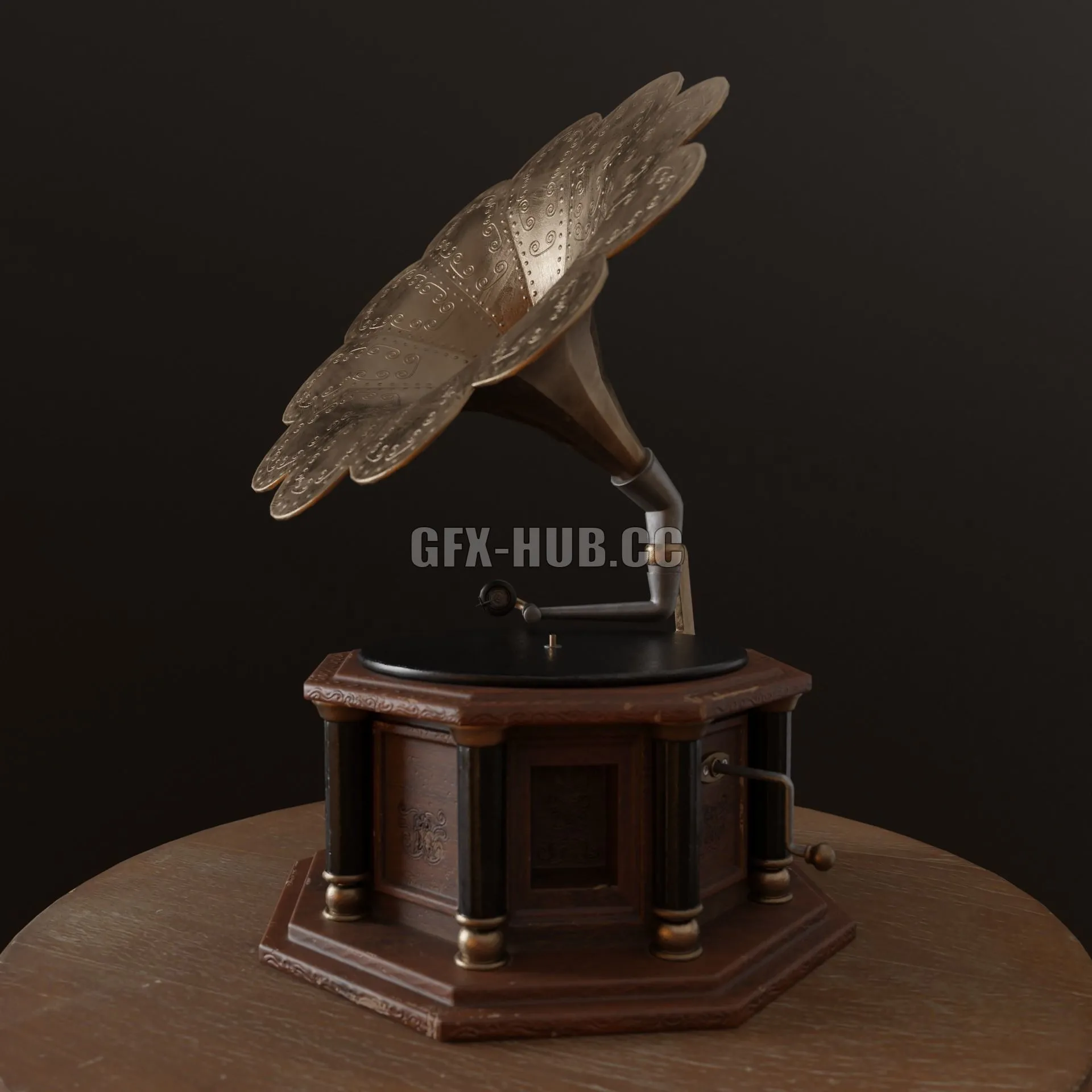 PBR Game 3D Model – Gramophone