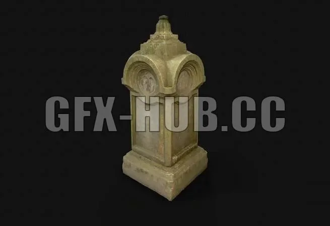 PBR Game 3D Model – Grave statue