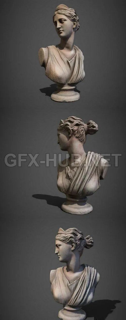 PBR Game 3D Model – Greek Statue