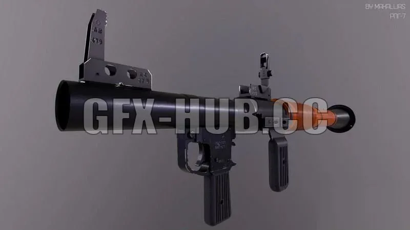 PBR Game 3D Model – Grenade launcher RPG-7
