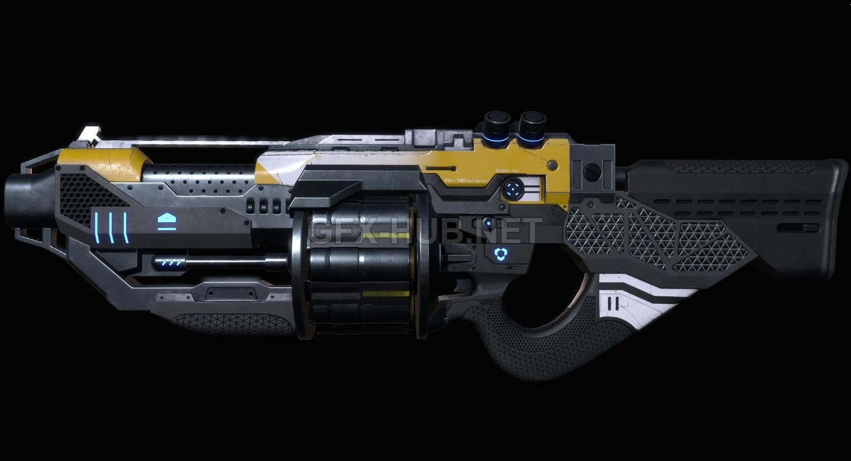 PBR Game 3D Model – Grenade launcher