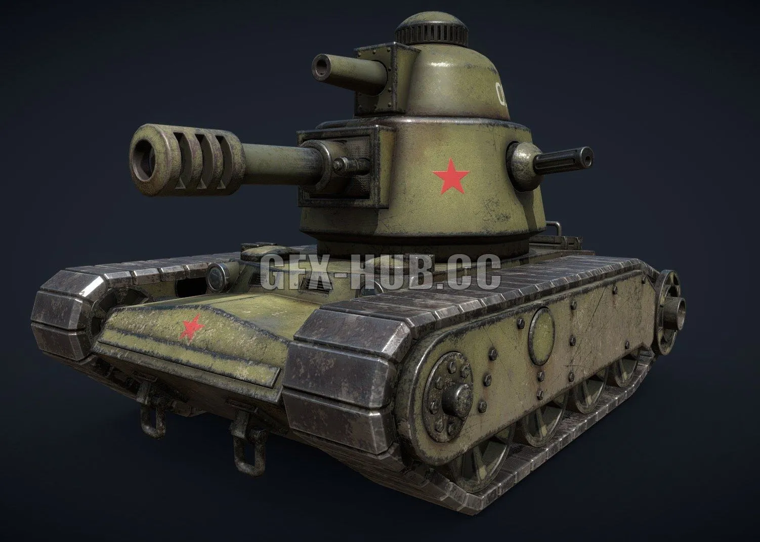 PBR Game 3D Model – Grotte toy tank
