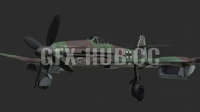 PBR Game 3D Model – Airplane BV 155 B-1