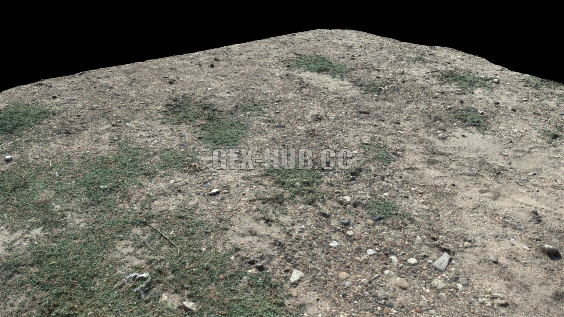 PBR Game 3D Model – Ground (Decimated 3D Scan)