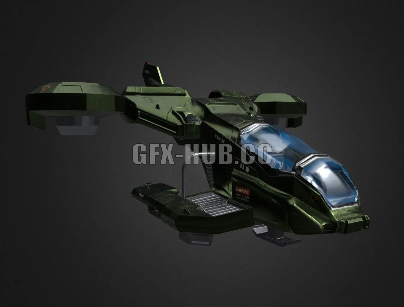 PBR Game 3D Model – Halo Downfall – Hornet