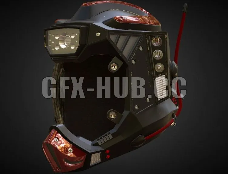 PBR Game 3D Model – Hammerhead Combat Helmet