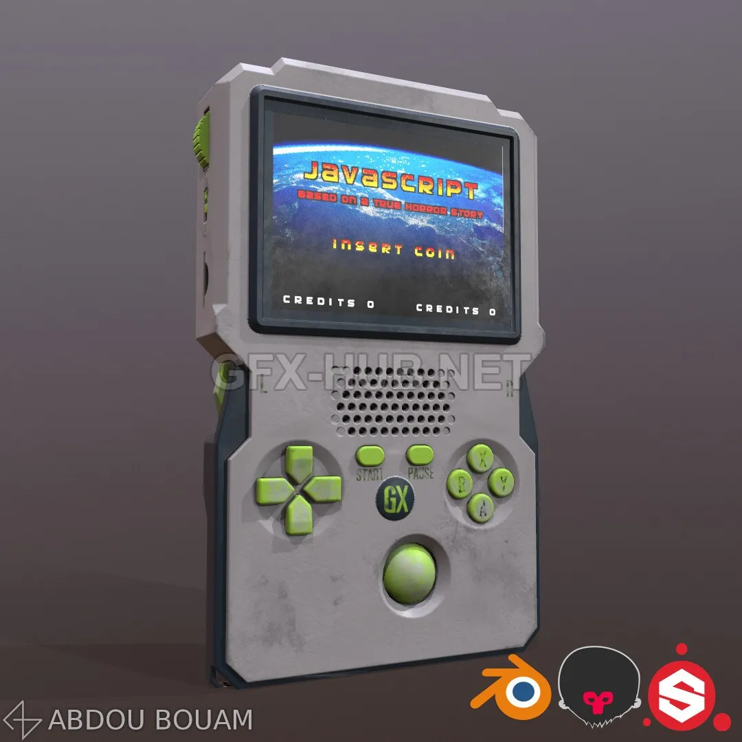 PBR Game 3D Model – Hand held console