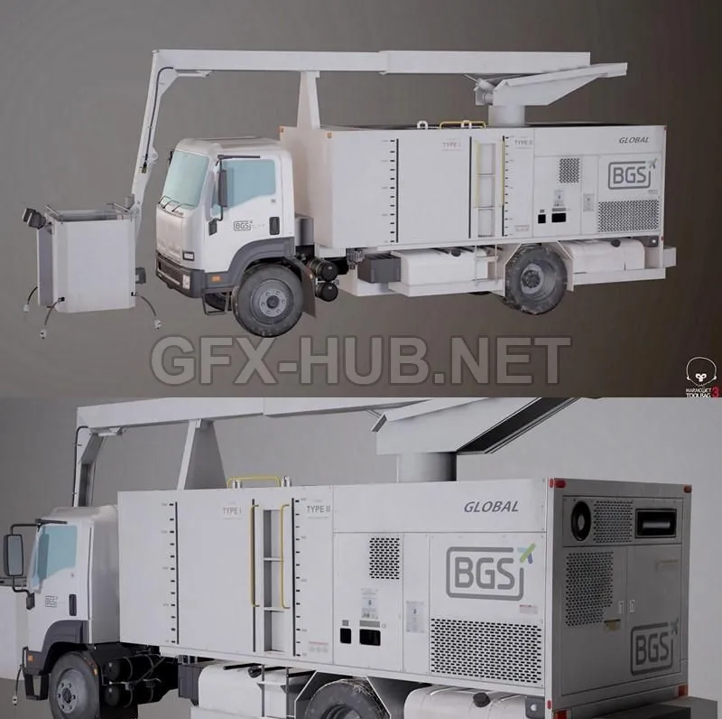 PBR Game 3D Model – Airport Service Truck PBR
