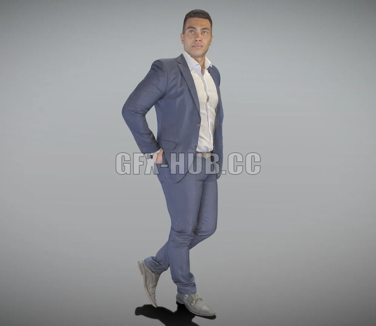 PBR Game 3D Model – Handsome young man in suit 220