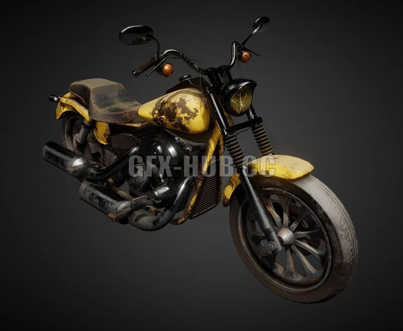 PBR Game 3D Model – Harley Davidson FS2