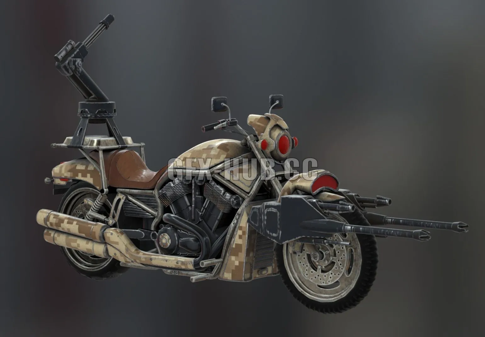 PBR Game 3D Model – Harley Davidson V-rod Night Special Modified