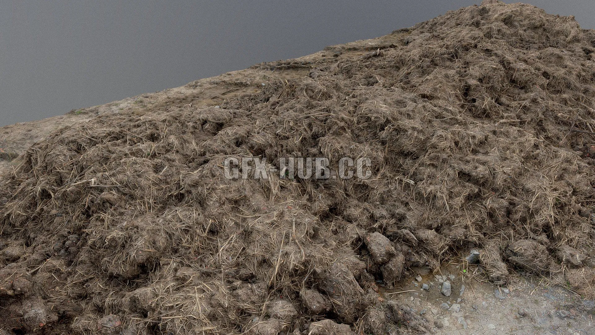 PBR Game 3D Model – Hay soil mud heap