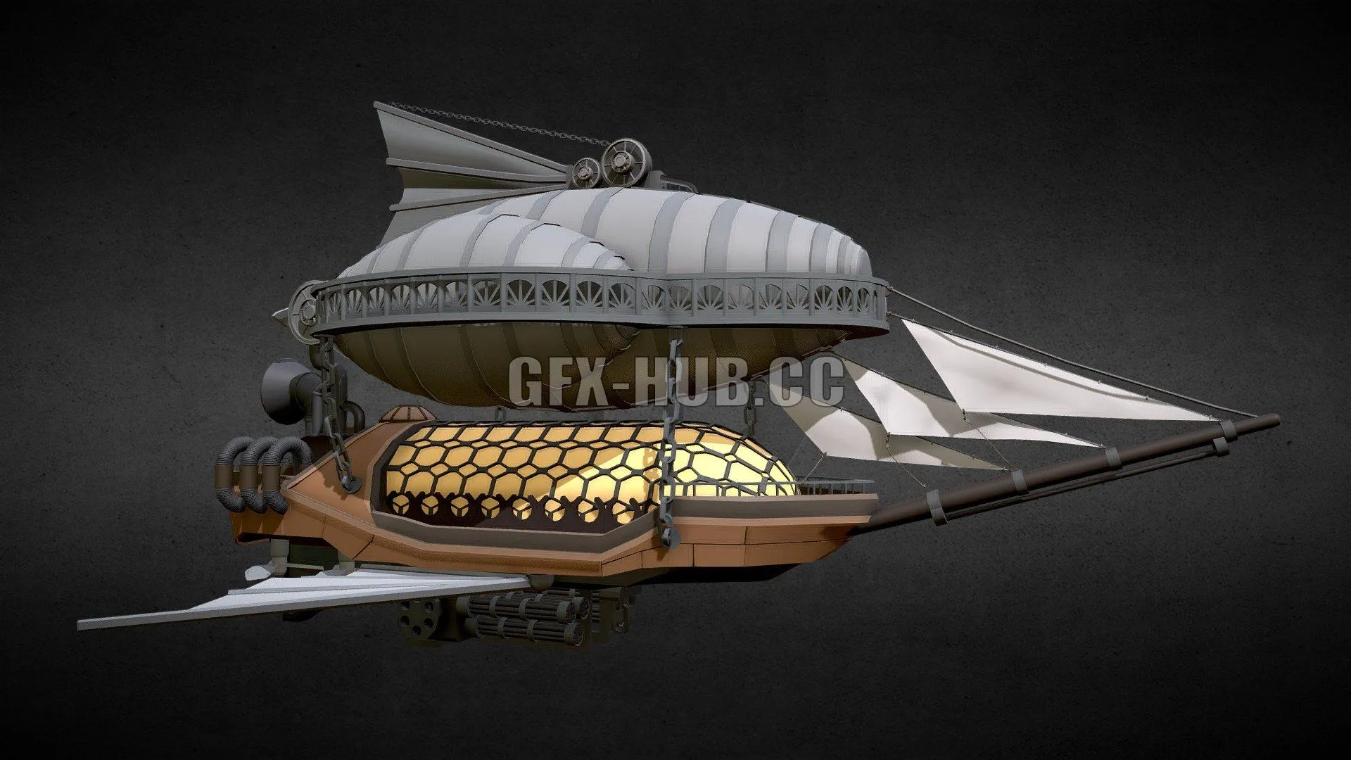 PBR Game 3D Model – Airship
