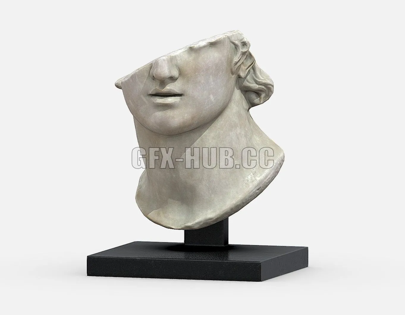 PBR Game 3D Model – Head of a Youth Sculpture