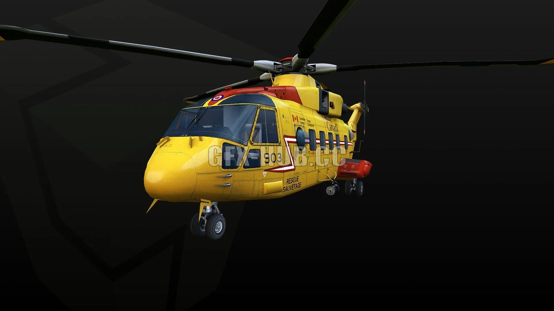 PBR Game 3D Model – Helicopter CH-149