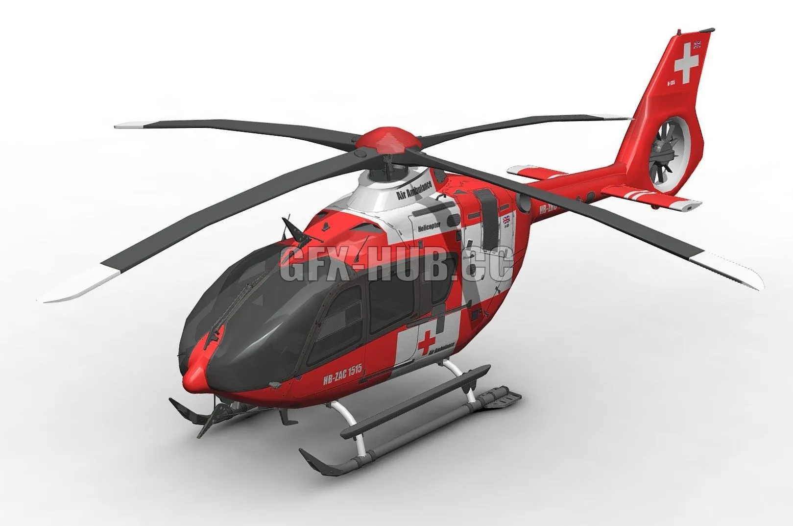PBR Game 3D Model – Helicopter Rescue