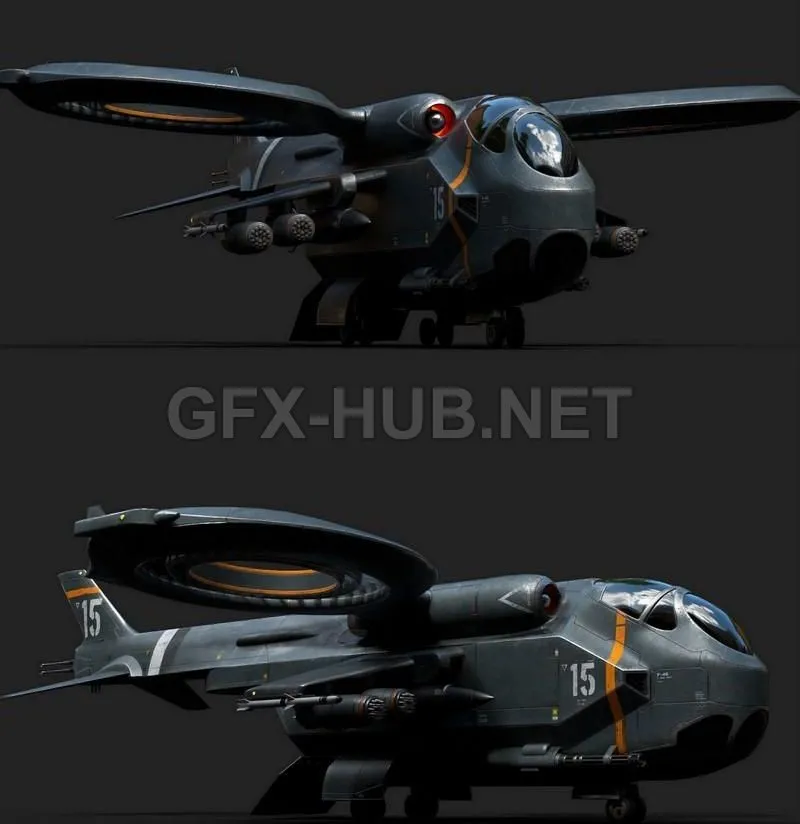 PBR Game 3D Model – Helicopter Transporter