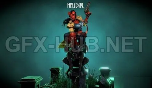 PBR Game 3D Model – HellGirl