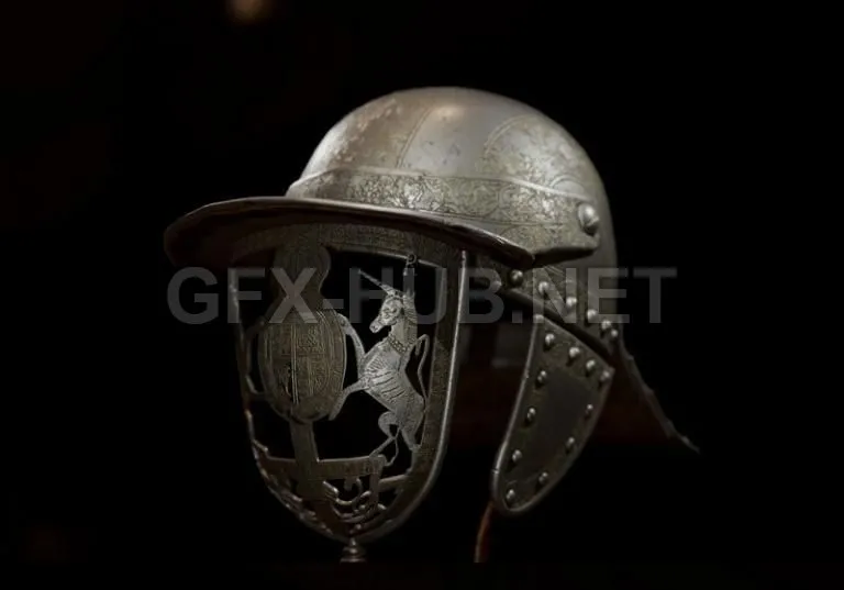 PBR Game 3D Model – Helmet of King James II PBR