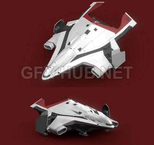 PBR Game 3D Model – Hercules Spaceship