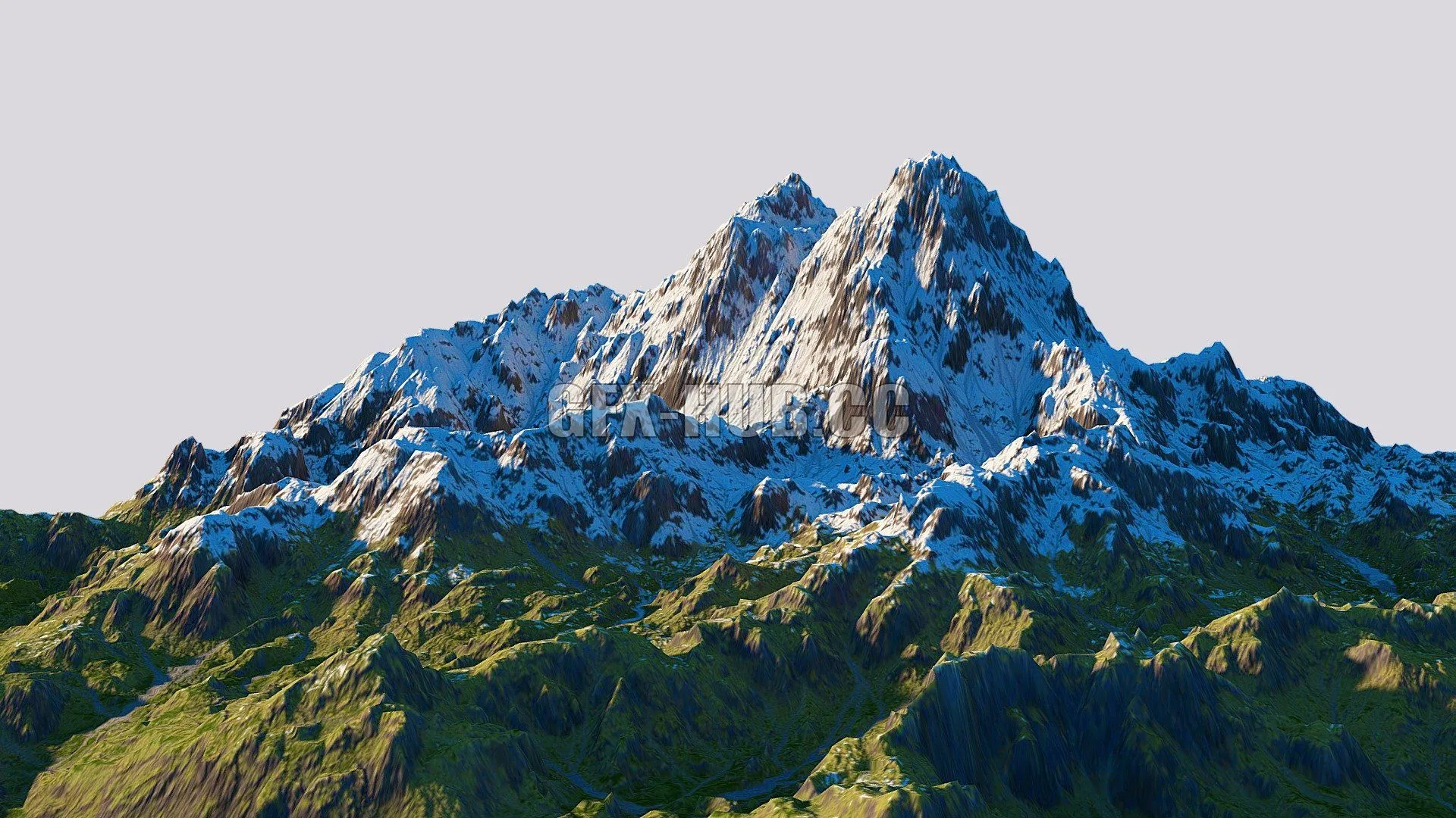 PBR Game 3D Model – Hero mountain