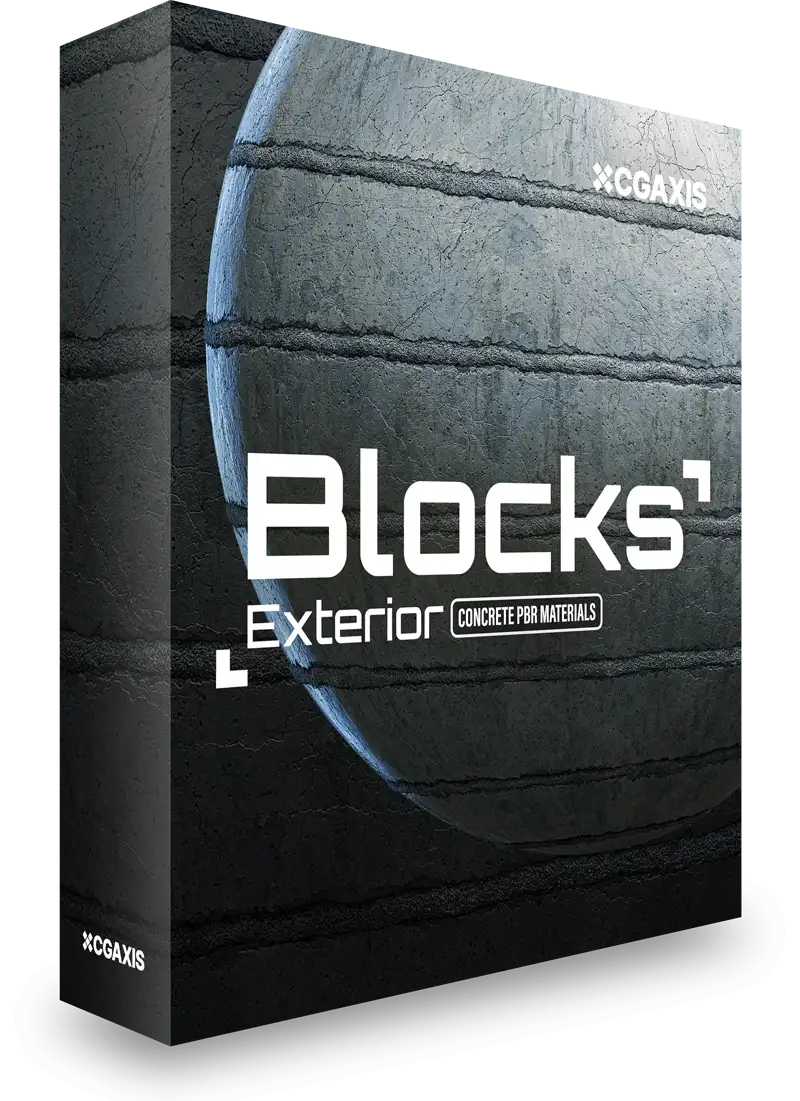 CGAxis Blocks Exterior Concrete Walls PBR Textures