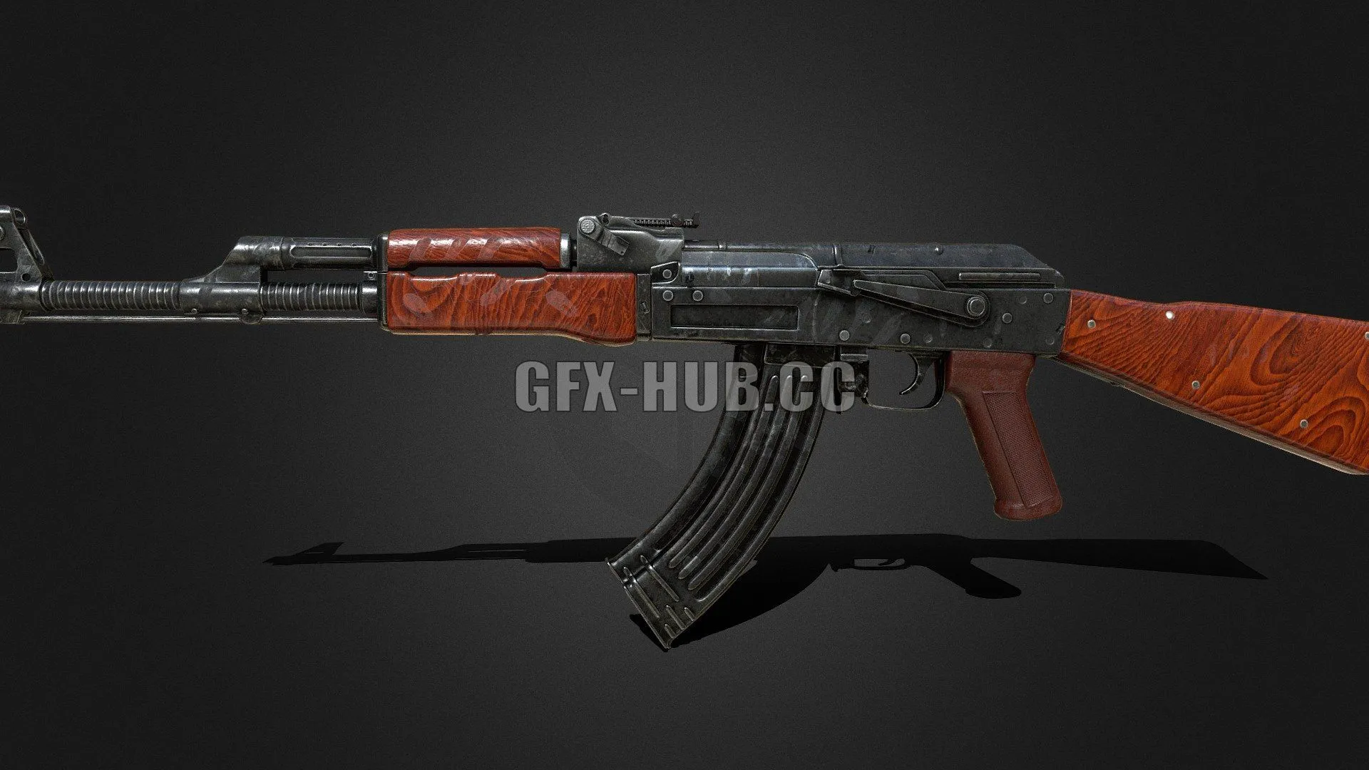 PBR Game 3D Model – AK-47 Rifle