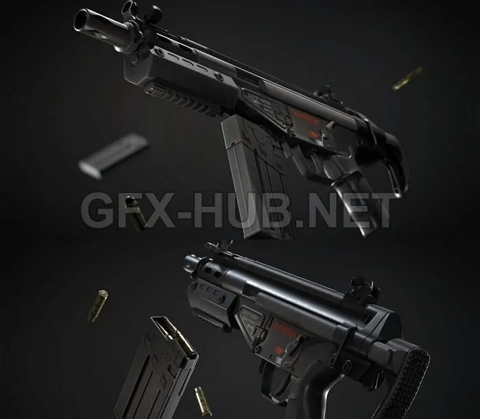 PBR Game 3D Model – HK G3 SAS SMG