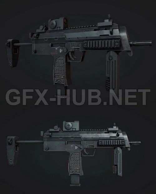 PBR Game 3D Model – HK MP7 PBR
