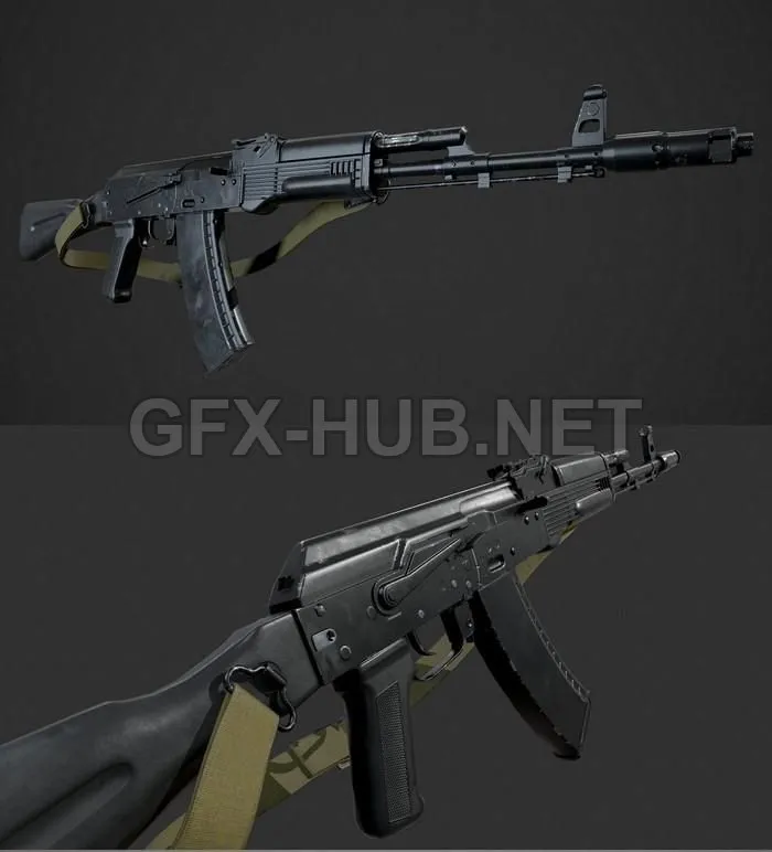 PBR Game 3D Model – AK-74M