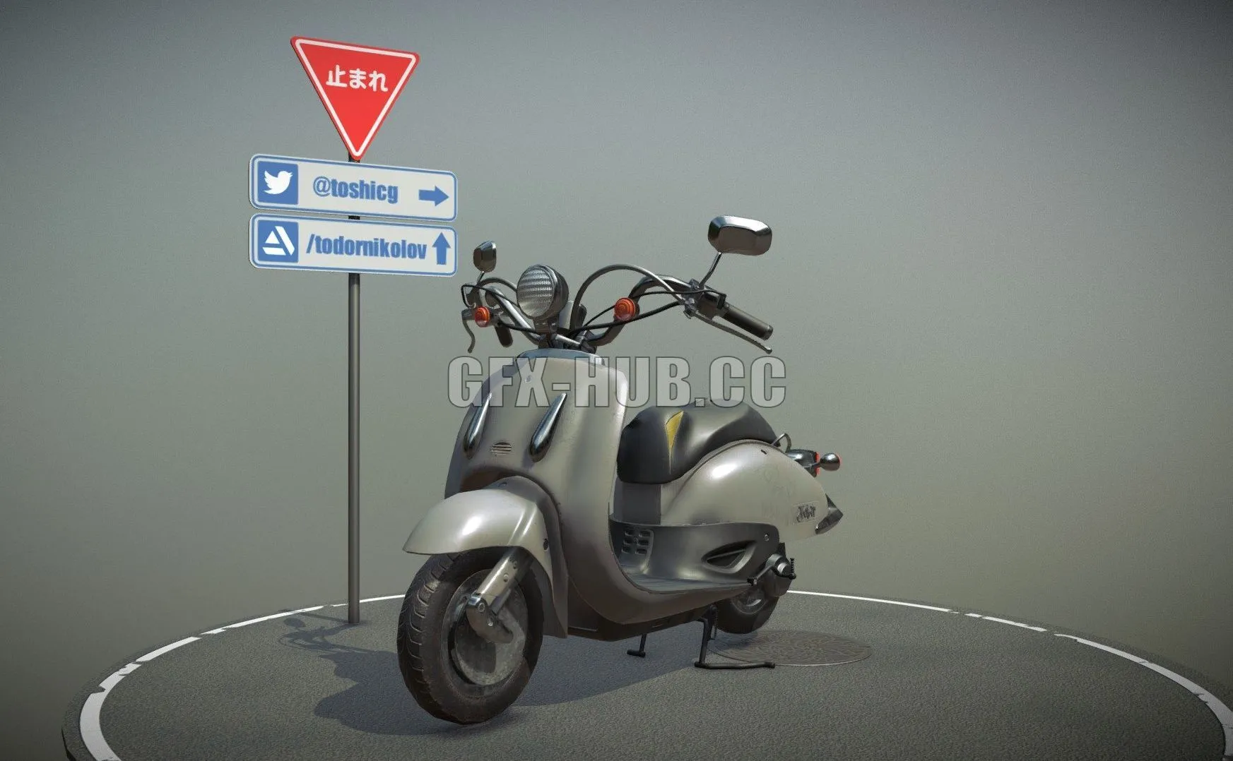 PBR Game 3D Model – Honda Joker Scooter