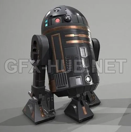 PBR Game 3D Model – Imperial Astromech Droid PBR