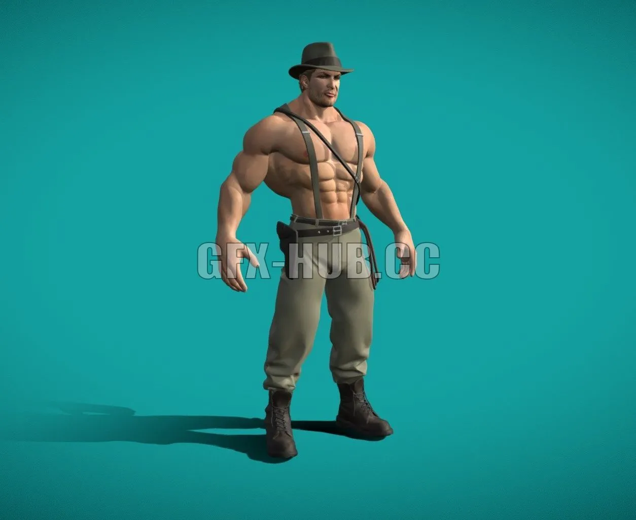 PBR Game 3D Model – Indiana- Jones