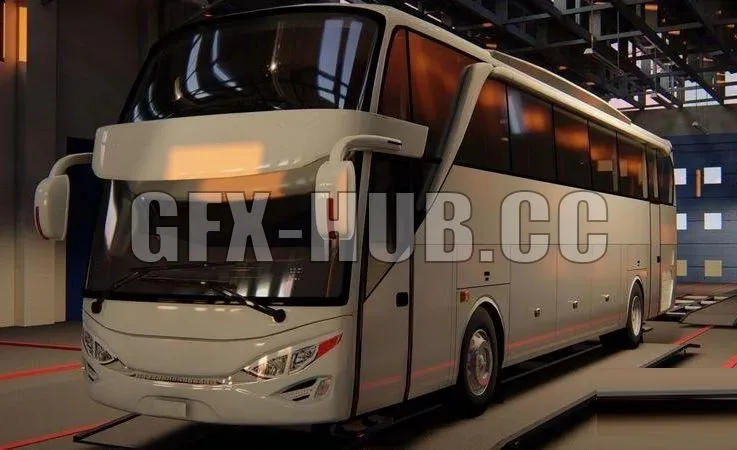 PBR Game 3D Model – Indonesian Bus AdiPutro JetBus