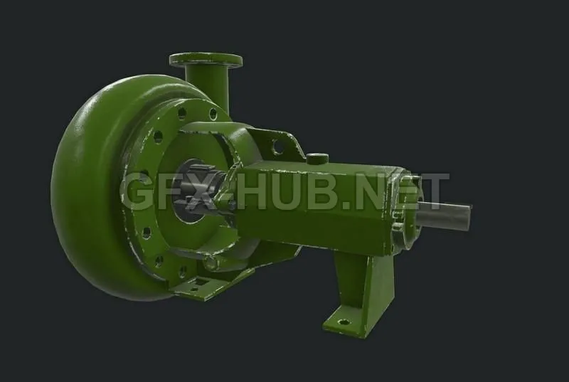 PBR Game 3D Model – Industrial Pump