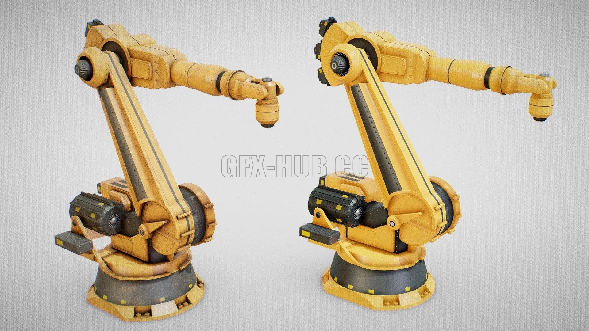 PBR Game 3D Model – Industrial Robot Arm 01 (Clean and Dirty)