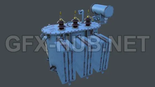 PBR Game 3D Model – Industrial Transformer