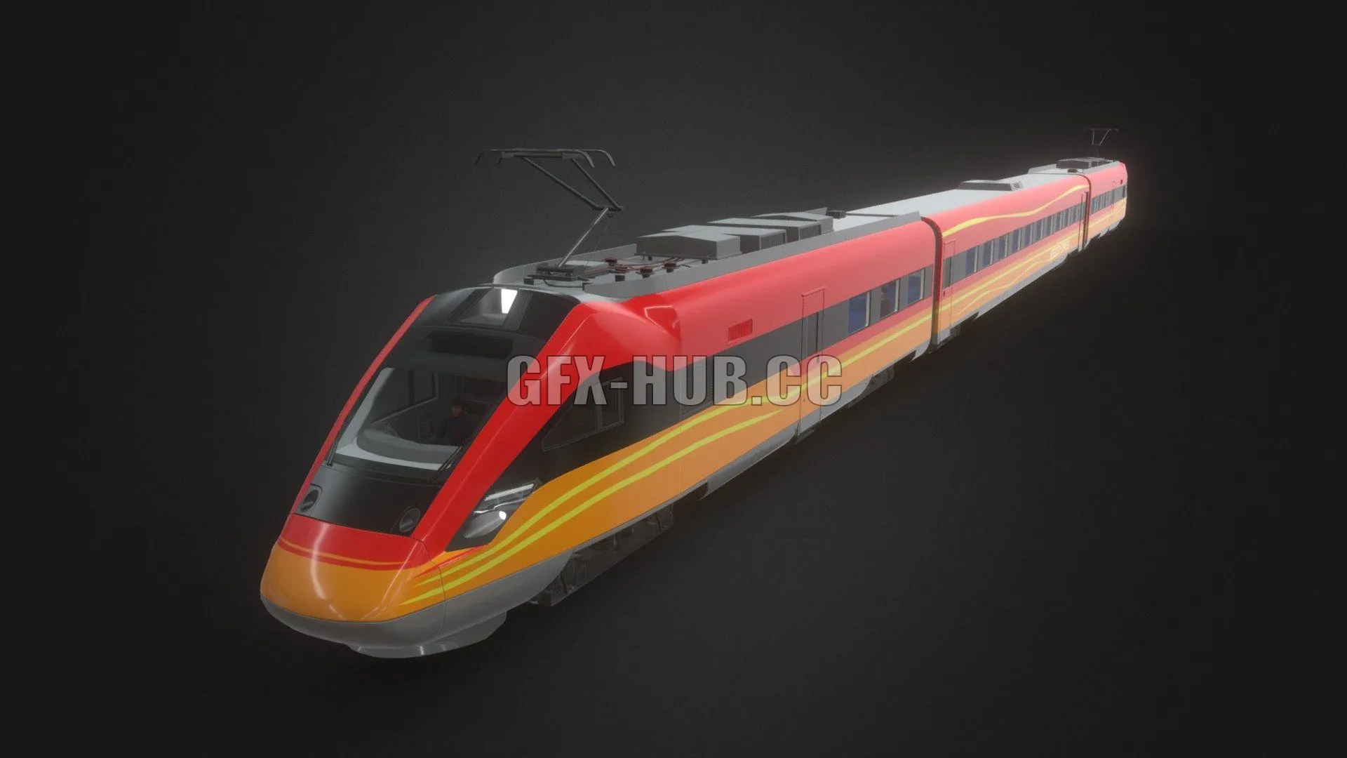 PBR Game 3D Model – Intercity Train