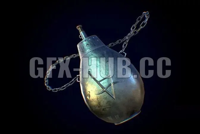 PBR Game 3D Model – Iron Flask