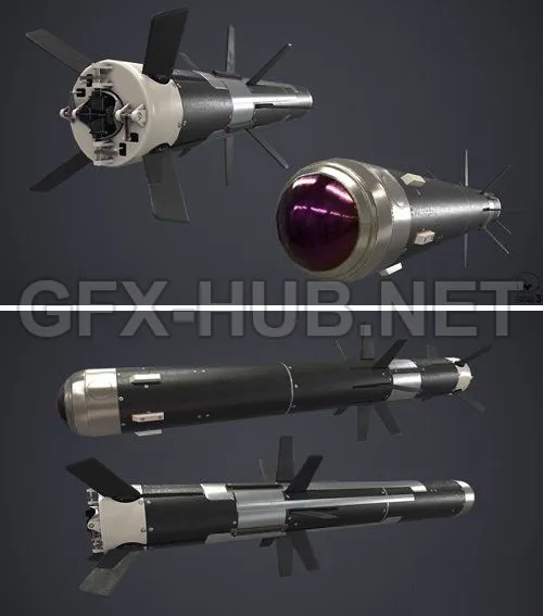 PBR Game 3D Model – Javelin Missile
