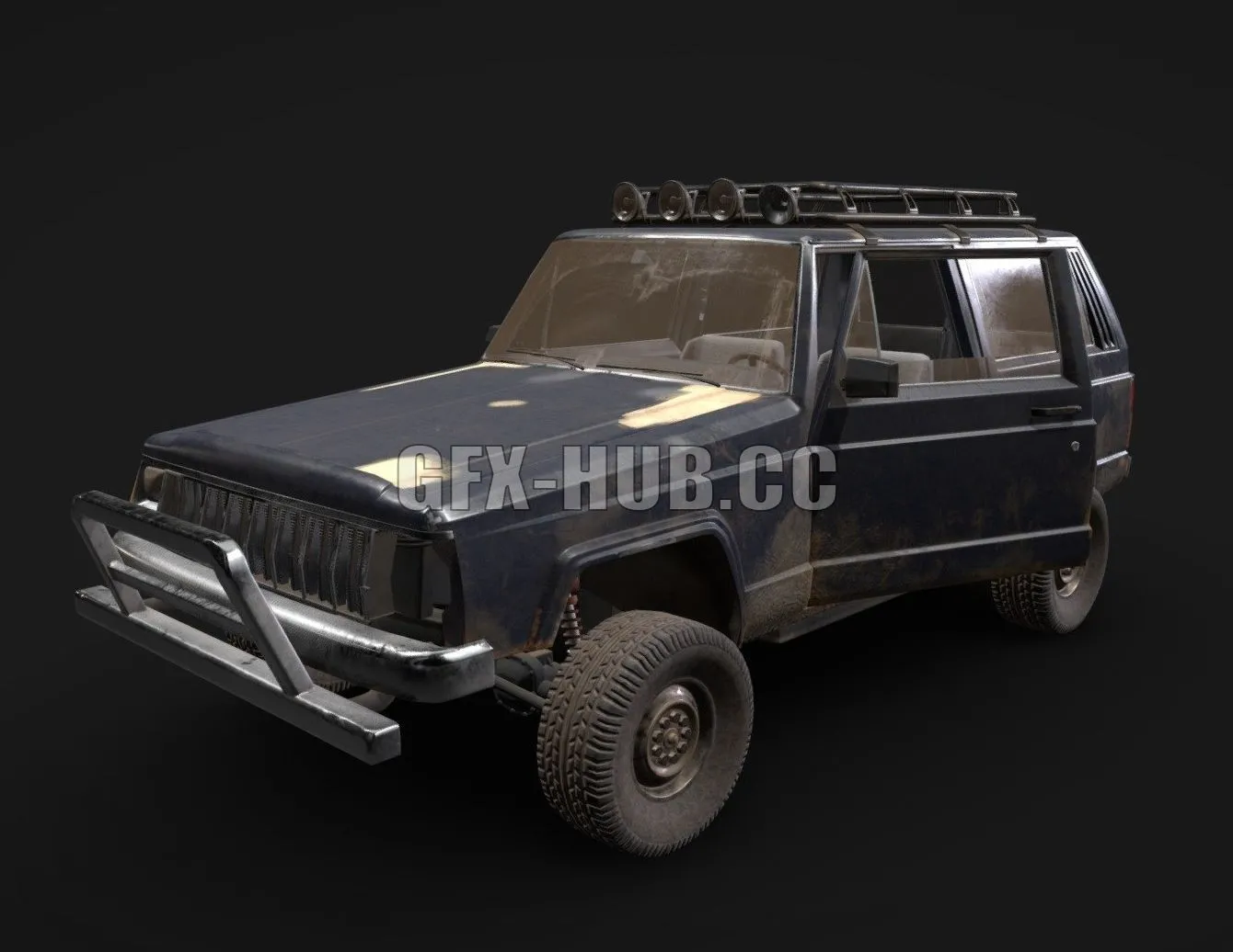PBR Game 3D Model – Jeep Grand Cherokee 1990
