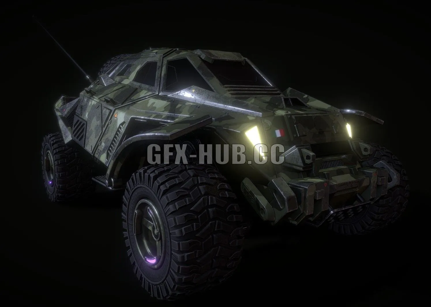 PBR Game 3D Model – Jeep scifi LAV-D3