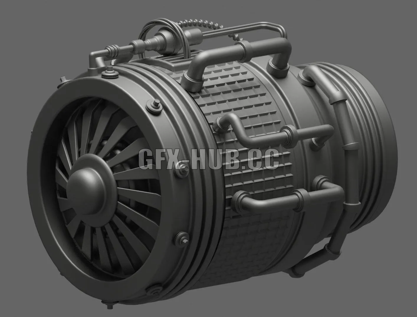 PBR Game 3D Model – Jet Engine Mini Pack
