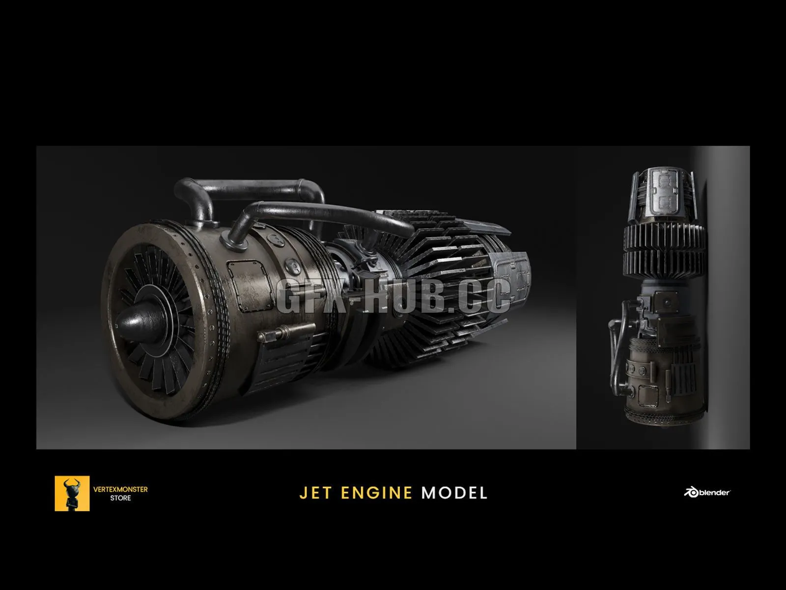 PBR Game 3D Model – Jet Engine