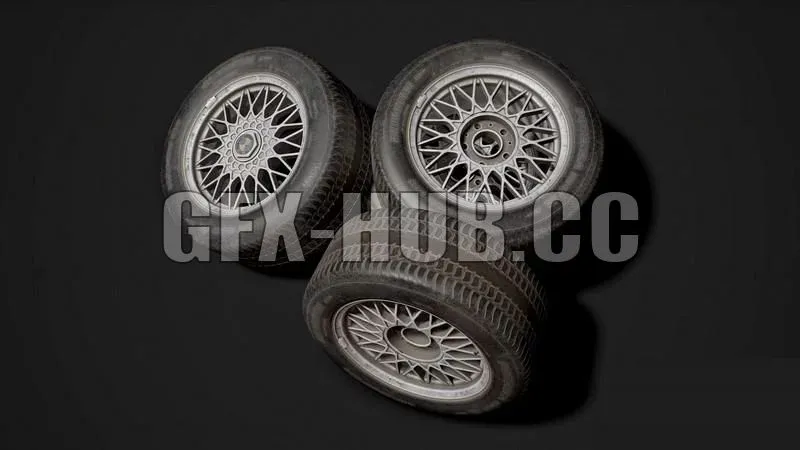 PBR Game 3D Model – Alloy Wheel with Tire