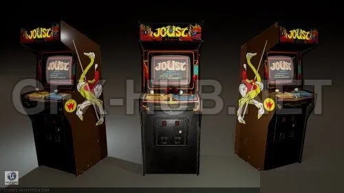 PBR Game 3D Model – Joust Vintage Arcade Cabinet