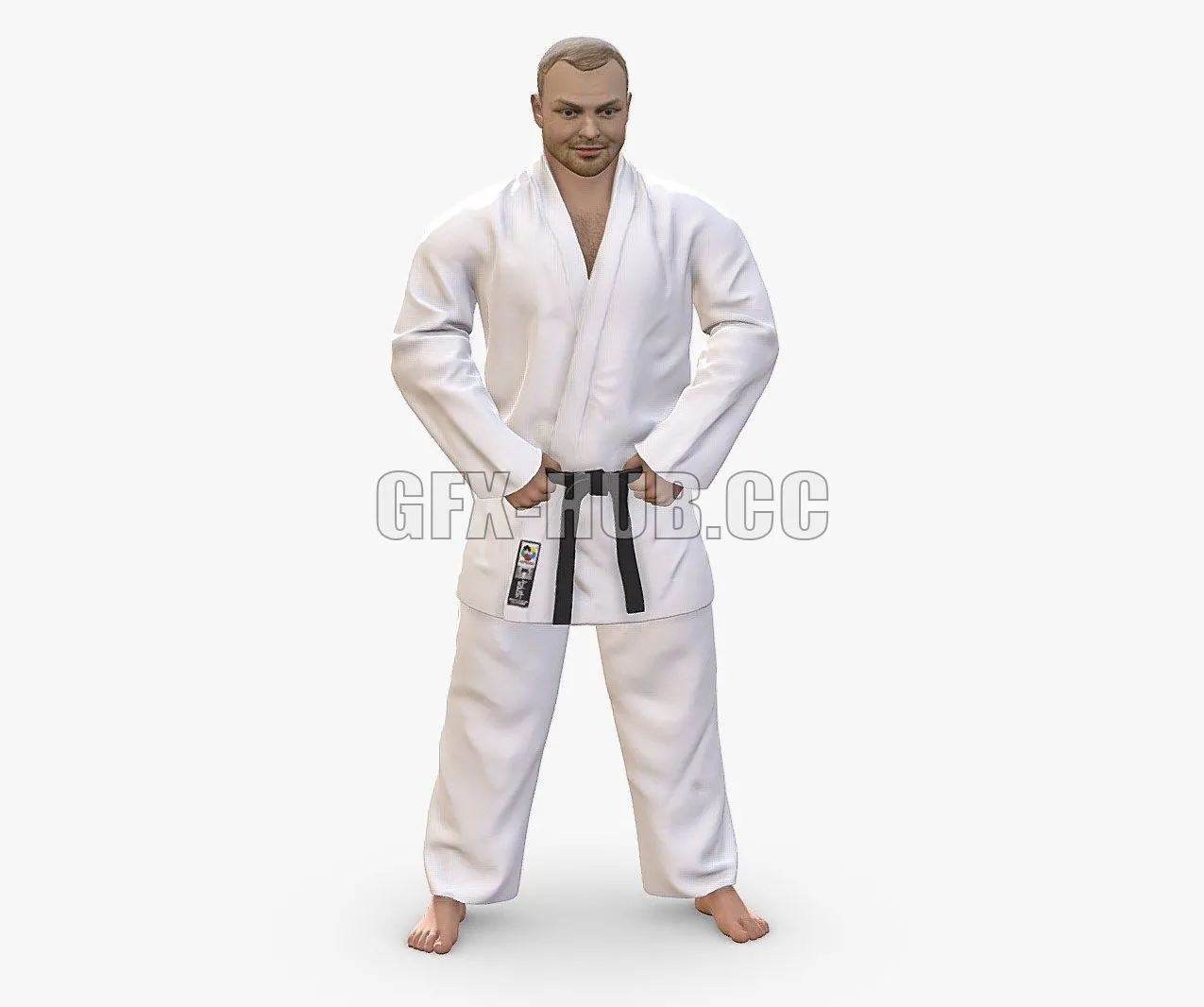 PBR Game 3D Model – Karate man 1105