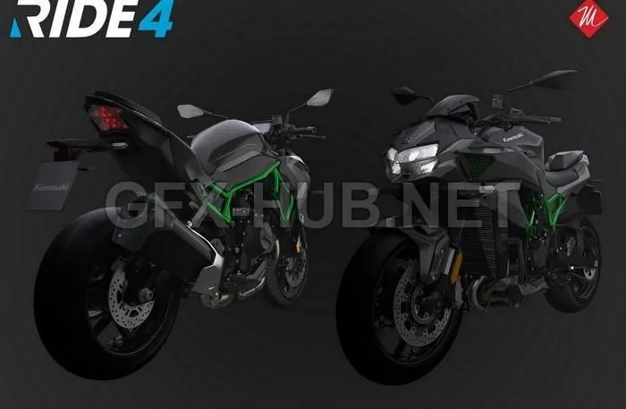 PBR Game 3D Model – Kawasaki Z H2 2020