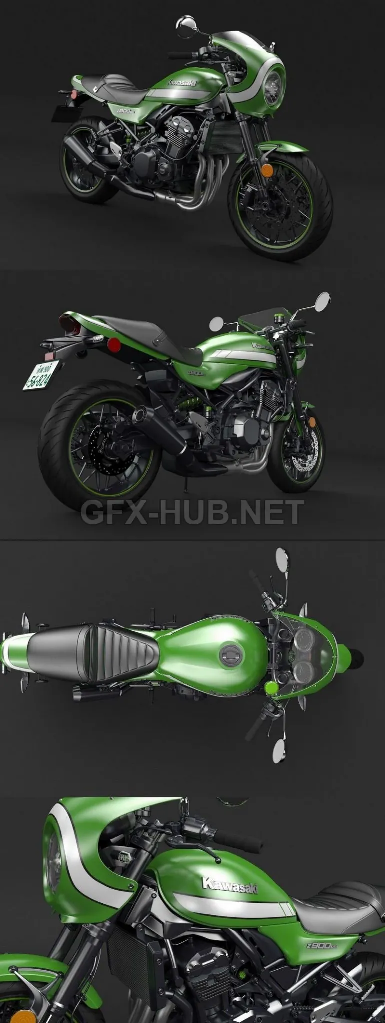 PBR Game 3D Model – Kawasaki Z900RS 2019